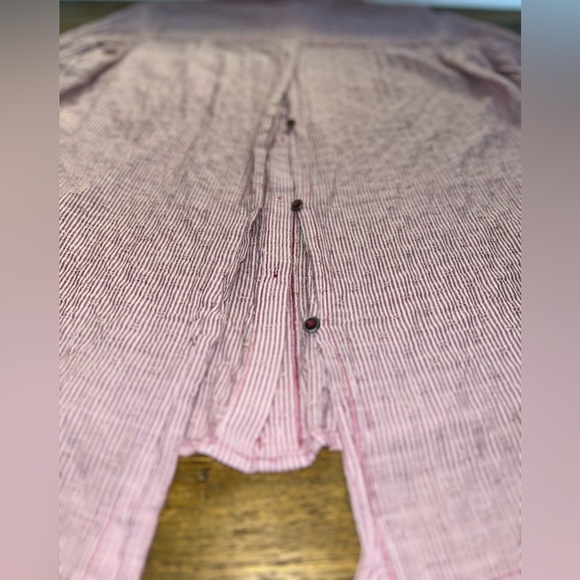 Free people No Limits Stripe Split Back Button Loose Oversized Bohemian - Picture 10 of 11